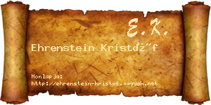 Ehrenstein Kristóf névjegykártya